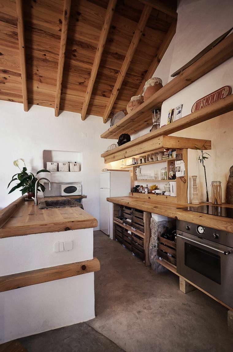 decorazione moderna in legno di pietra da cucina