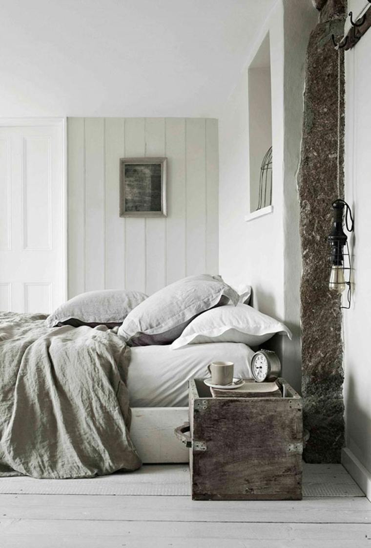 camera da letto moderna in pietra e legno deco design rustico