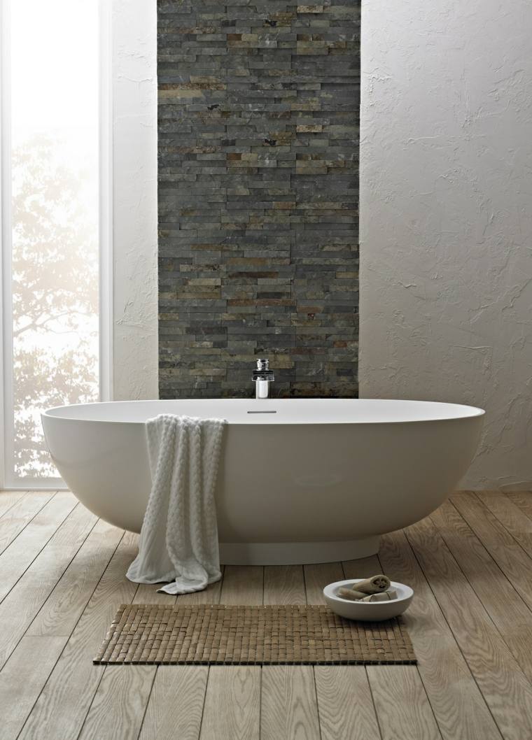 idee bagno rustico moderno arredamento in pietra e legno