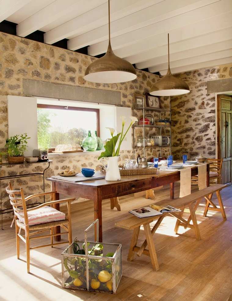 Casa di campagna in pietra deco legno stile moderno