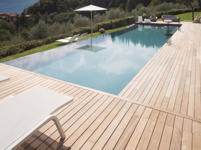 Pouf poltrona design idea rivestimento piscina in legno