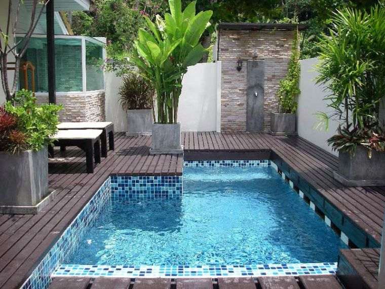 Mattonelle di idea di piscina di fiori di pietra di vaso di Deco