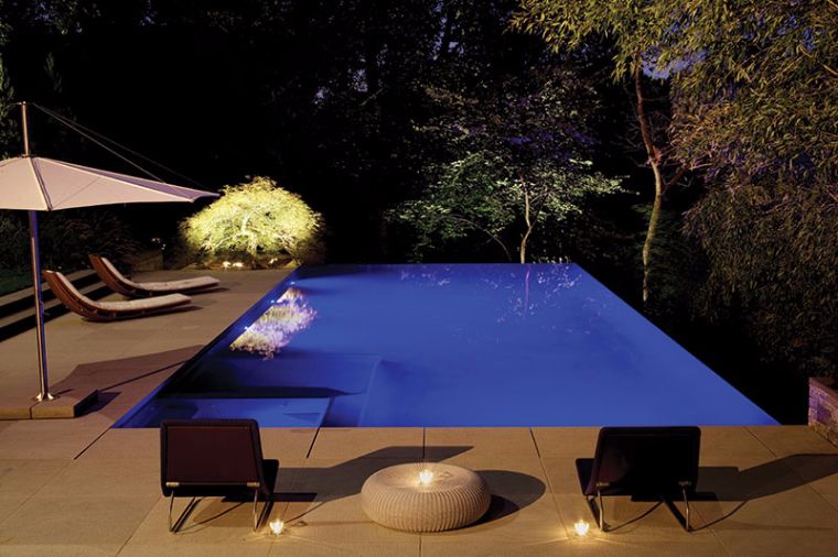 Ideje za svjetlo dizajna ležaljki za vanjski bazen Deco