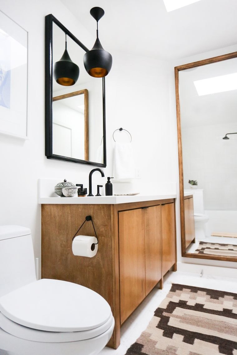madingas vonios kambario vonios kambario pakabos medinės spintelės dizainas