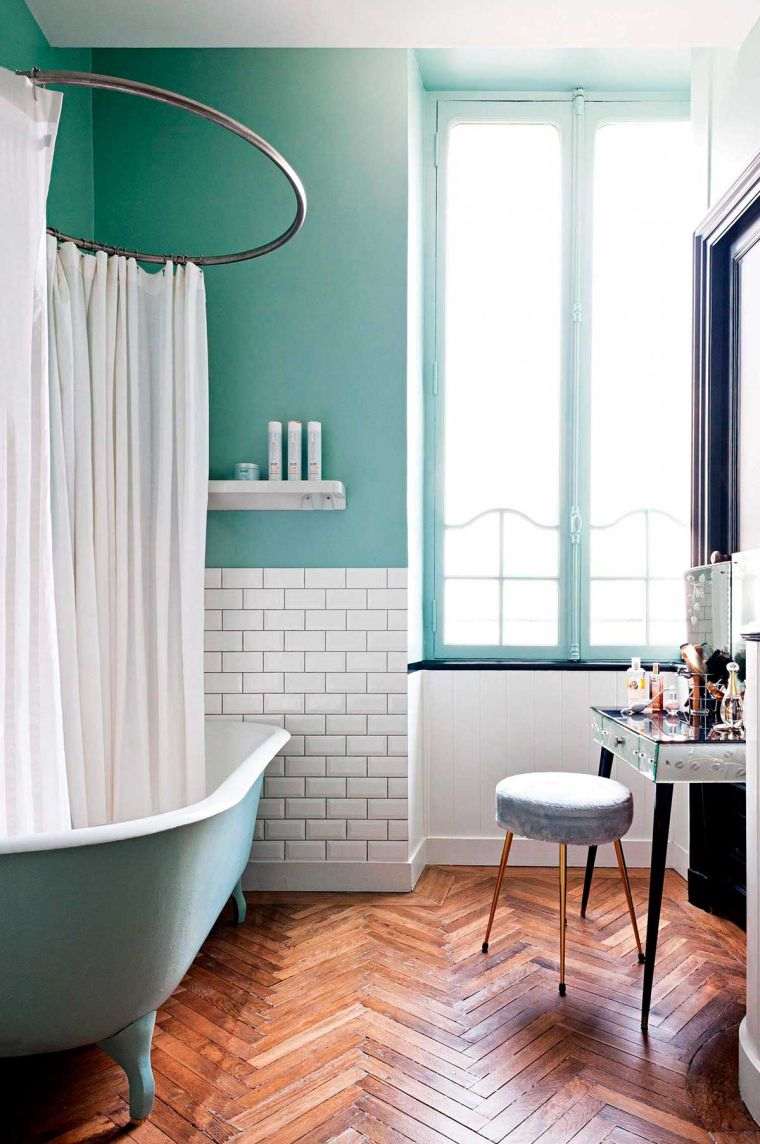 žalia vonios kambario dekoro madinga dažų dušo užuolaida