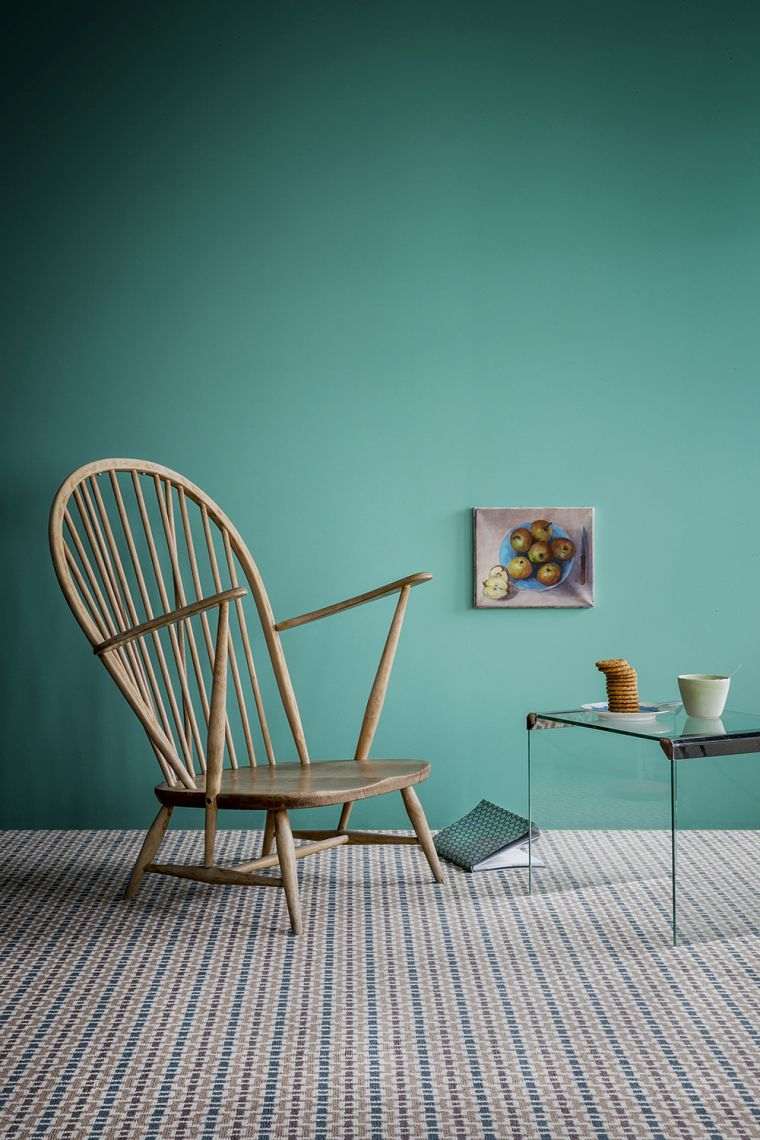 hogyan díszítse a nappaliját példa falfestés divatos színek