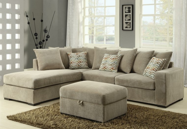 szürke és szürke színű nappali dekoráció színek designer kanapék