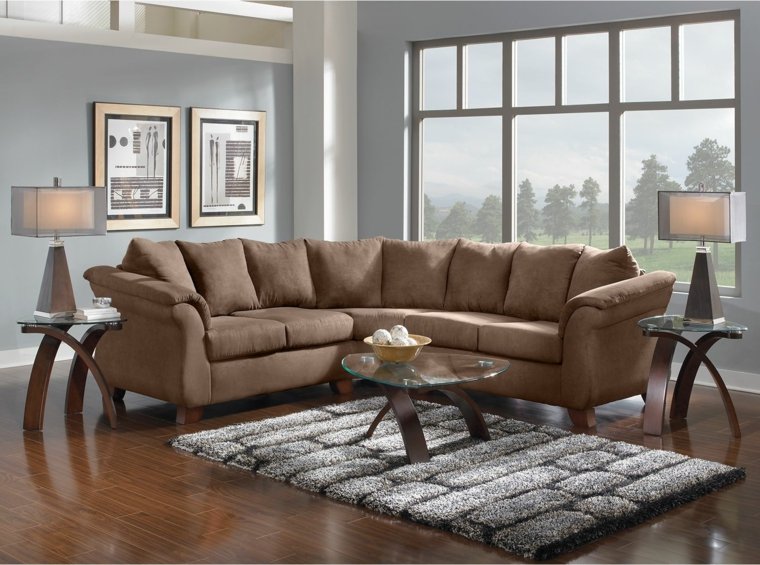 szürke belső divatos színű nappali taupe kanapék