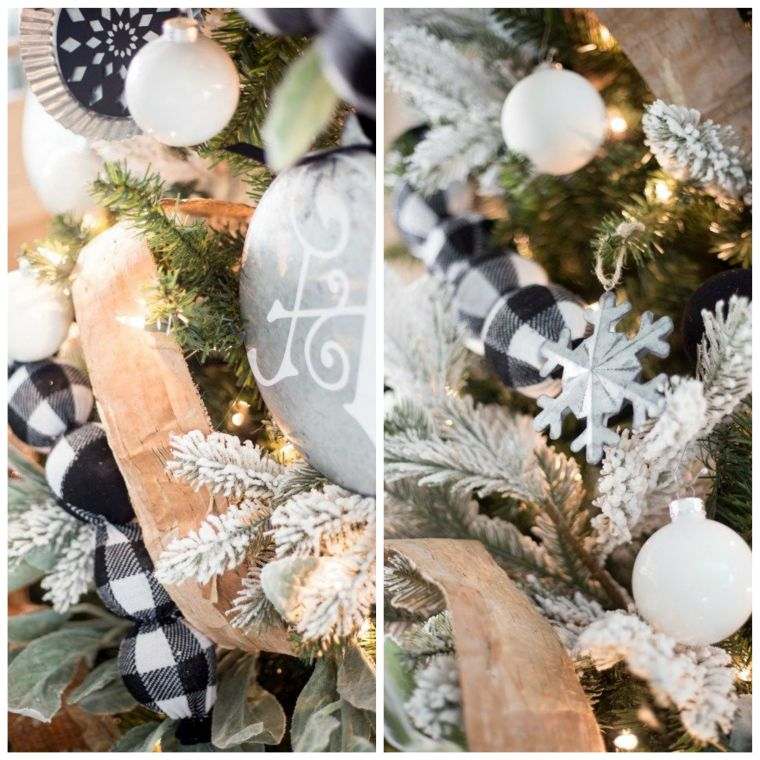 diy božićni ukras crno -bijele fotografije božićnog drvca