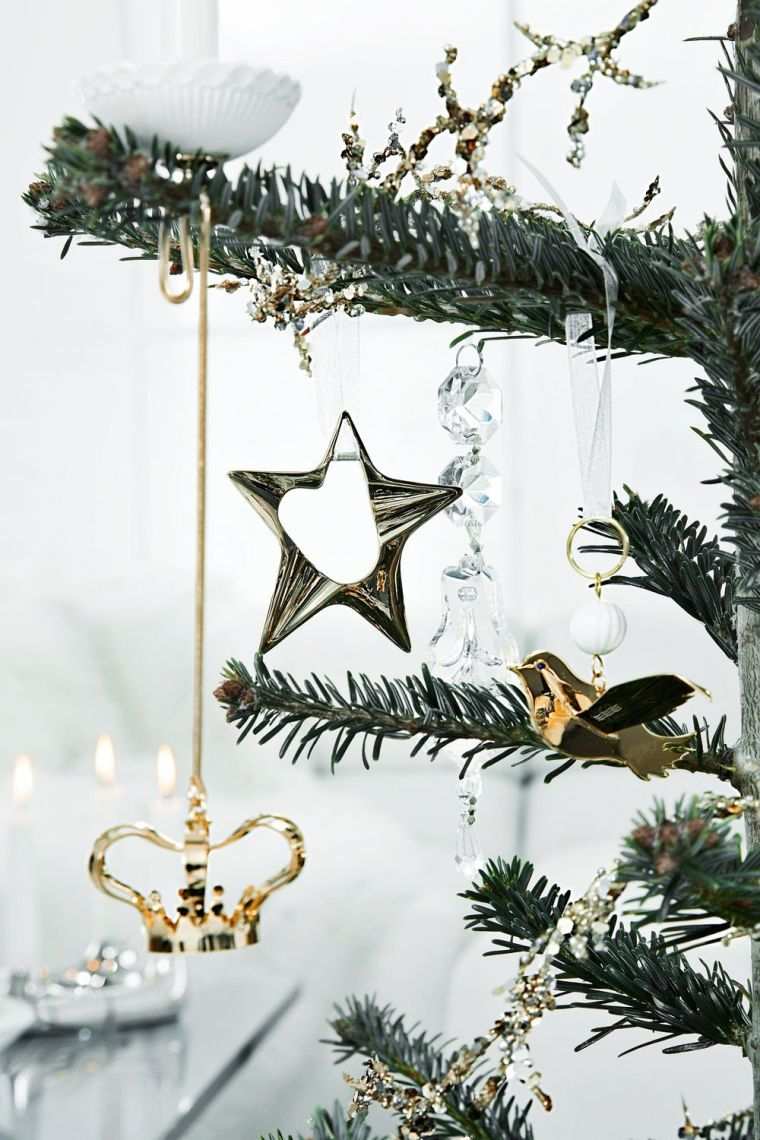 Decorazione per albero di Natale in vetro bianco design moderno