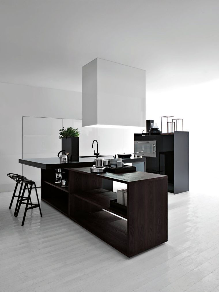 deco-stile-immagine-maschile-nero-cucina-bianco-vernice-mobili-moderni