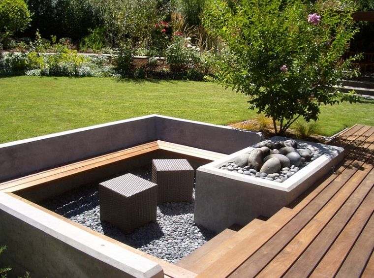 Zen terrazza decorazione esterna in stile moderno