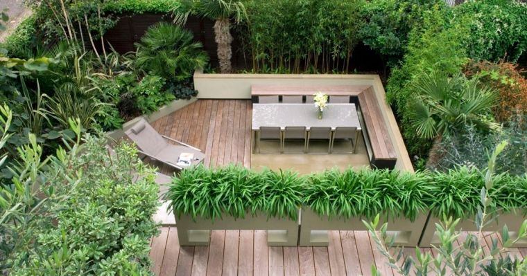 moderna terrazza sul tetto verde deco