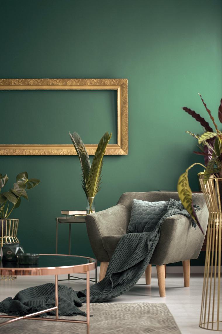 parete dipinta di verde idea di decorazione verde