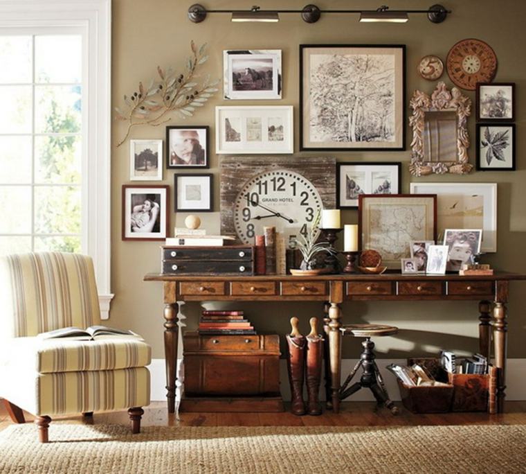 olcsó vintage dekorációs nappali-fotók-óra-bútorok