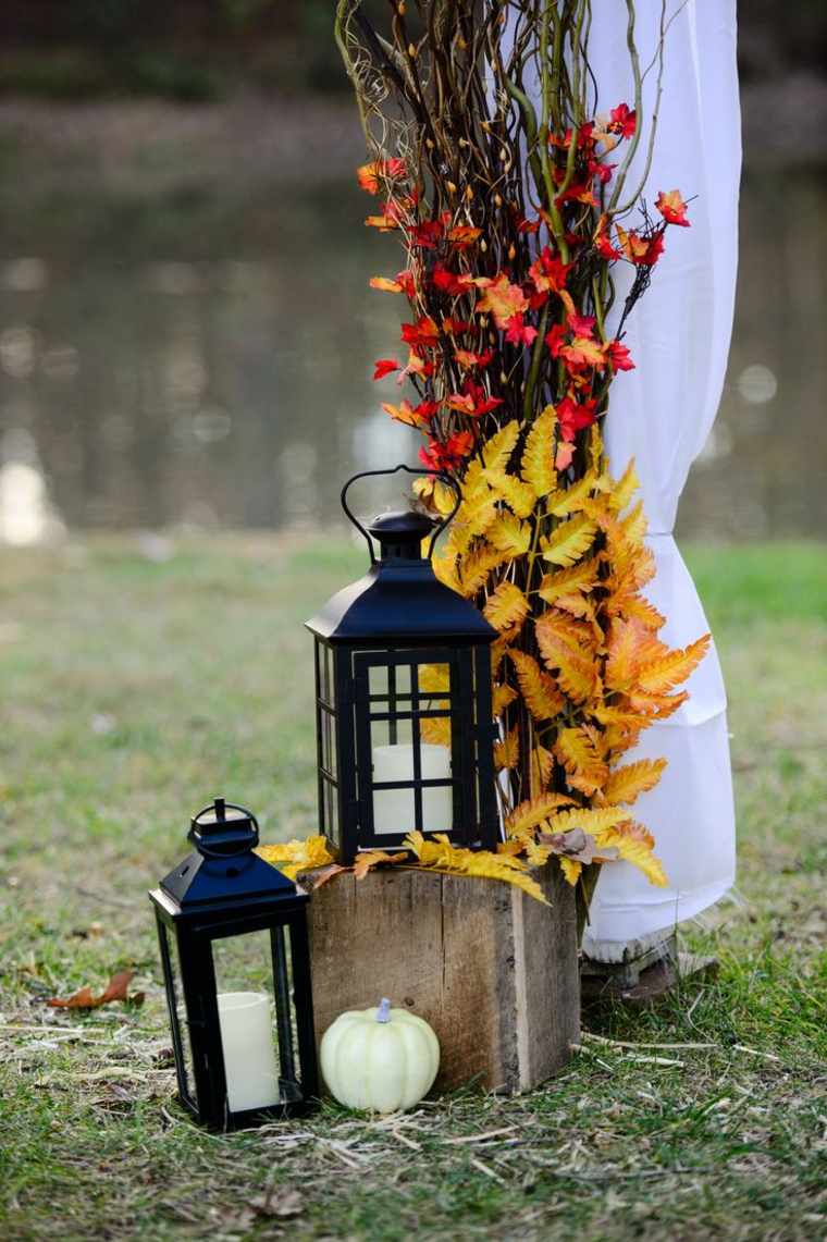 rudens dekoravimo žvakės „pasidaryk pats“ idėja nukritę lapai