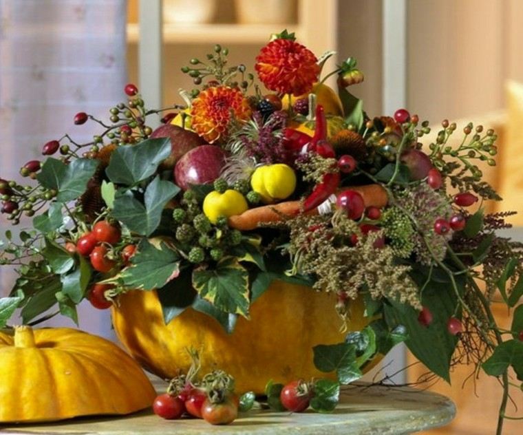 zucca decorazione idea vaso fiori fai da te autunno brico deco