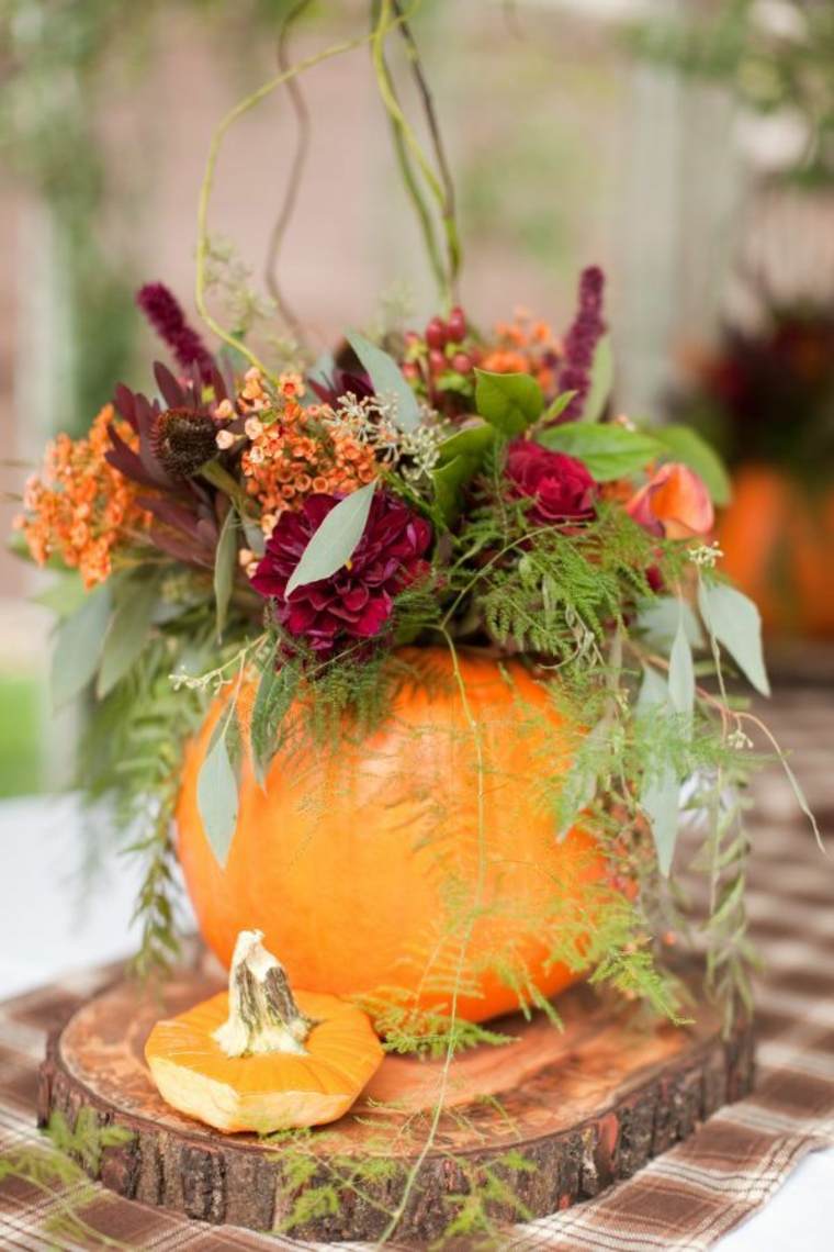 zucca autunnale decorazione idea fiori fai da te brico deco