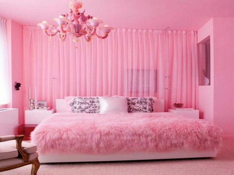 モダン-大人-寝室-装飾-ピンク-交響曲