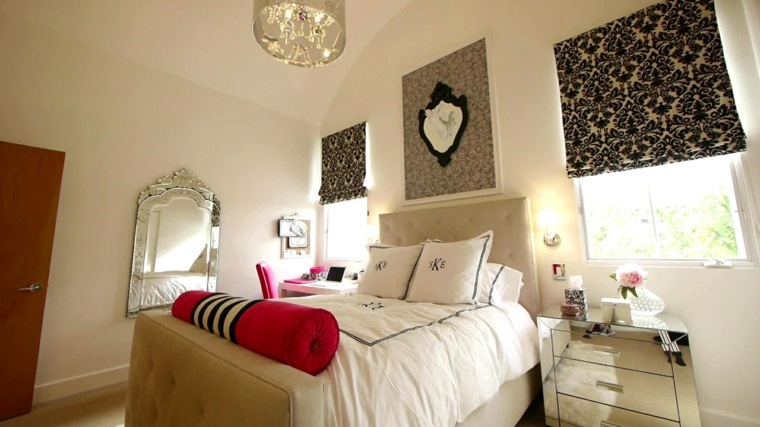 decorazione della camera da letto per adulti moderna molto elegante bianco ecru rosa