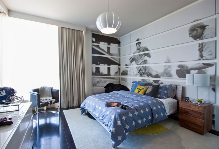 モダンな大人の寝室の装飾の雰囲気のダイナミズム
