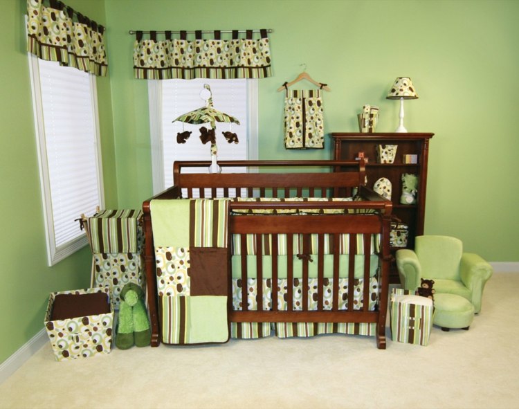 dekoracija dječje sobe čokoladno zelena