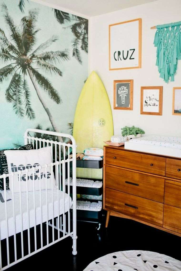 tropinė-tema-dekoracija-kūdikio kambariui