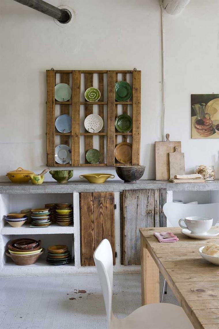 Idee per la cucina in pallet di legno Idee per la scaffalatura della cucina