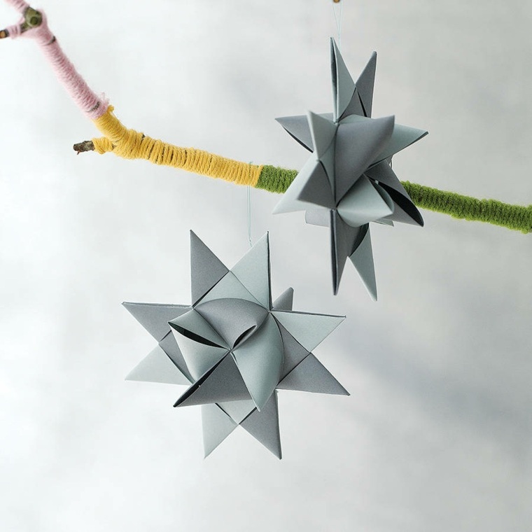 origami karácsonyi ötlet könnyen elkészíthető függő lámpával