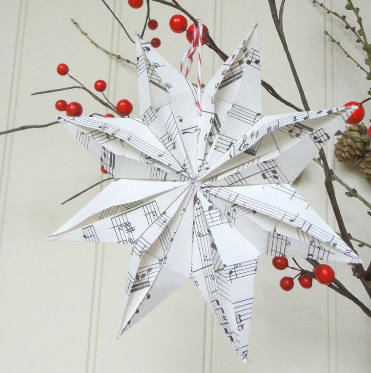 papír csillag karácsonyi origami egyszerű ötlet lógó papír