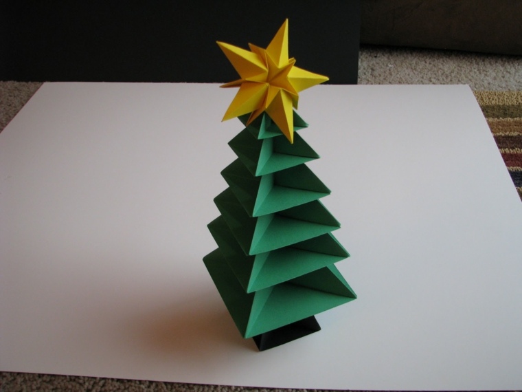 deco papír karácsonyfa csillag ötlet