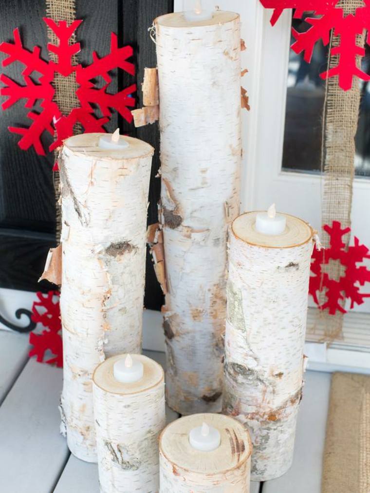 Kalėdų dekoro idėja pasidaryti medinių žvakidžių žvakių idėją