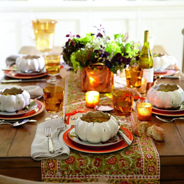 Dekoratív asztal diy ötlet squash virágok csokor