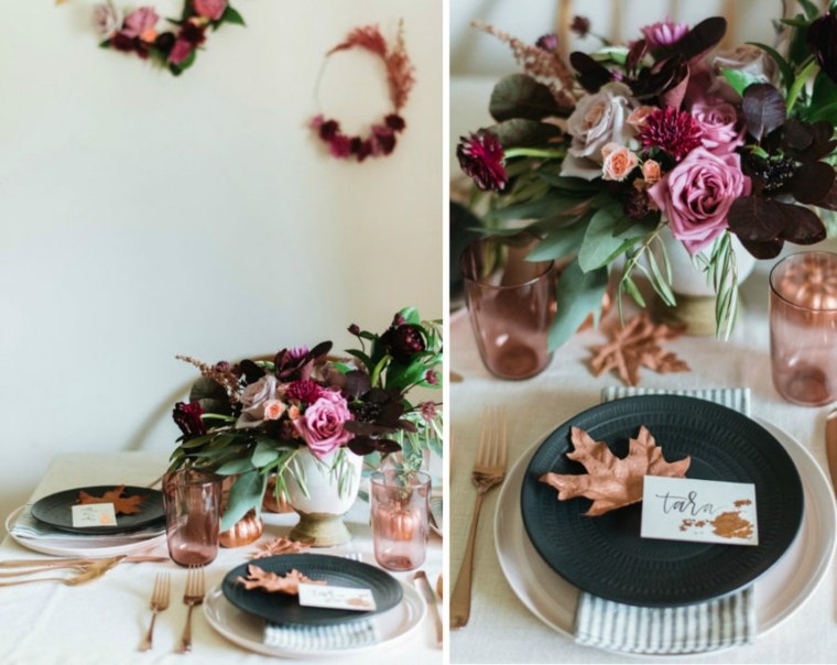 テーブルの花束の花のアイデアDIYプレートを飾る