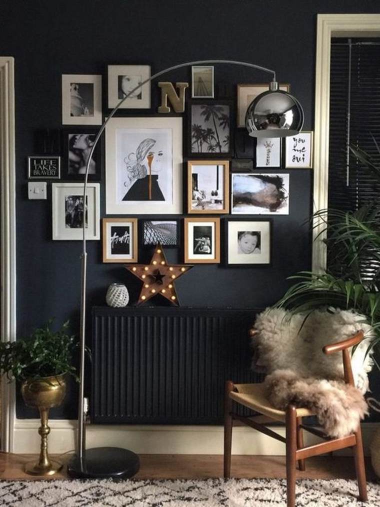tendenza nera della decorazione della parete per il soggiorno