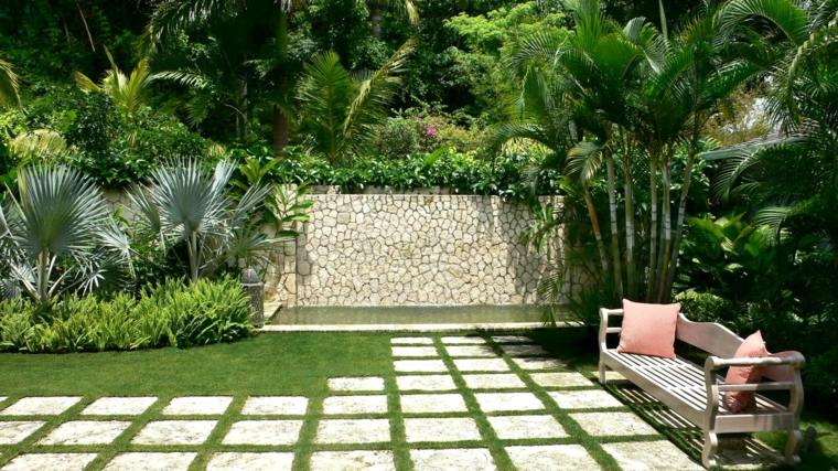 庭の造園のアイデア家具の外観の選択ベンチ庭の木の石