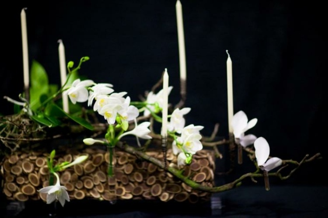 „Pasidaryk pats“ baltos orchidėjos medžio šakos