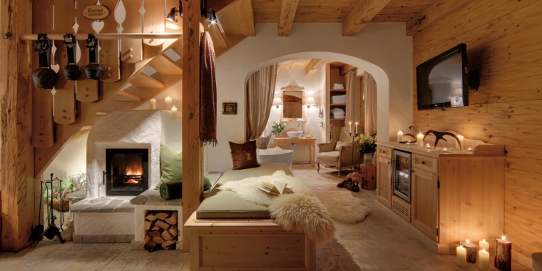 interni chalet montagna arredamento suite