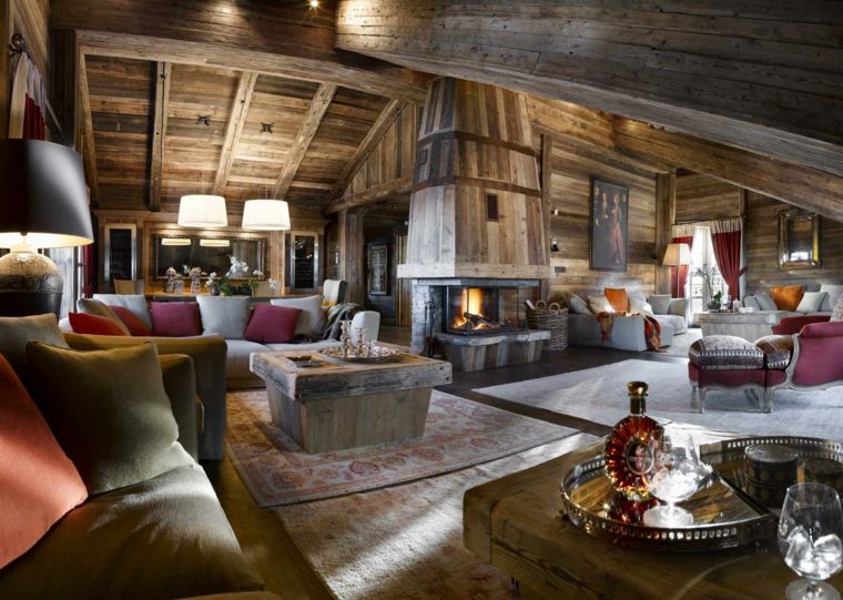 salotti interni deco chalet di montagna