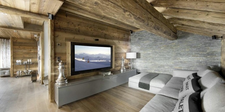 idee di decorazione d'interni chalet di montagna