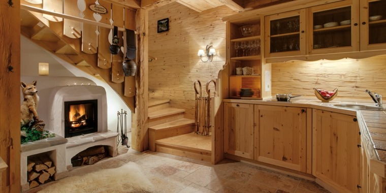 decorazione d'interni chalet in legno montagna