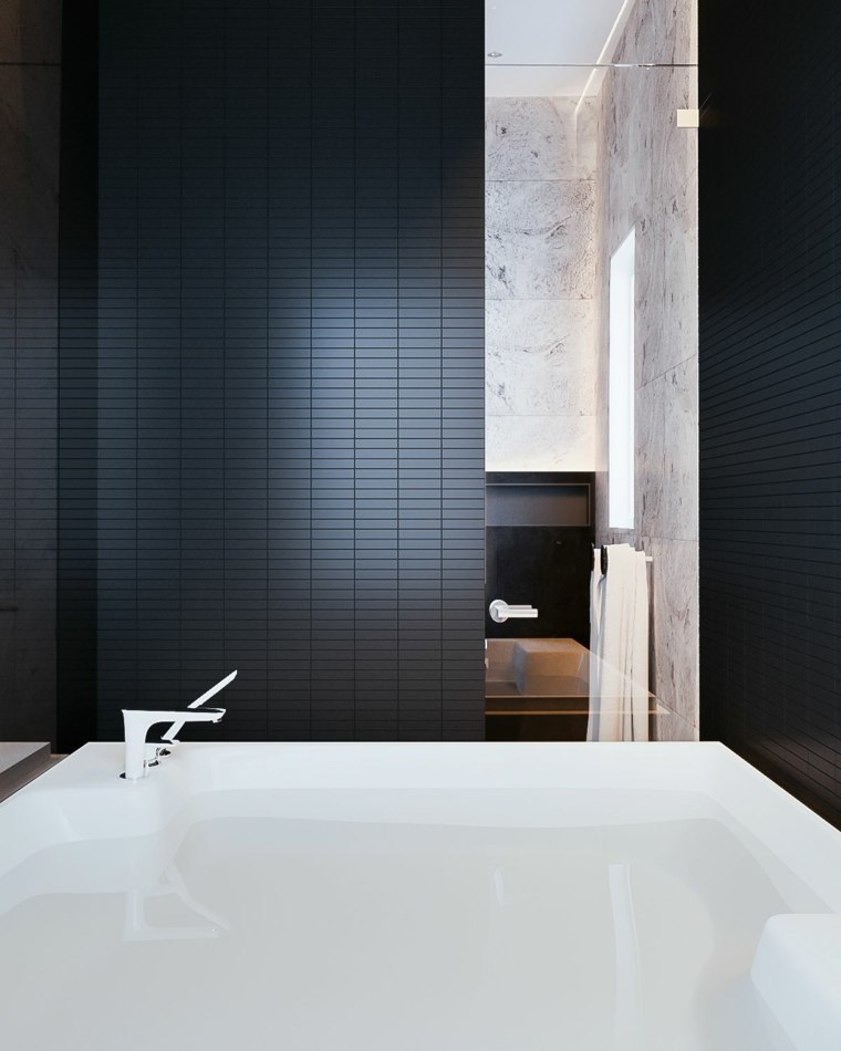 bagno vasca da bagno bianco nero