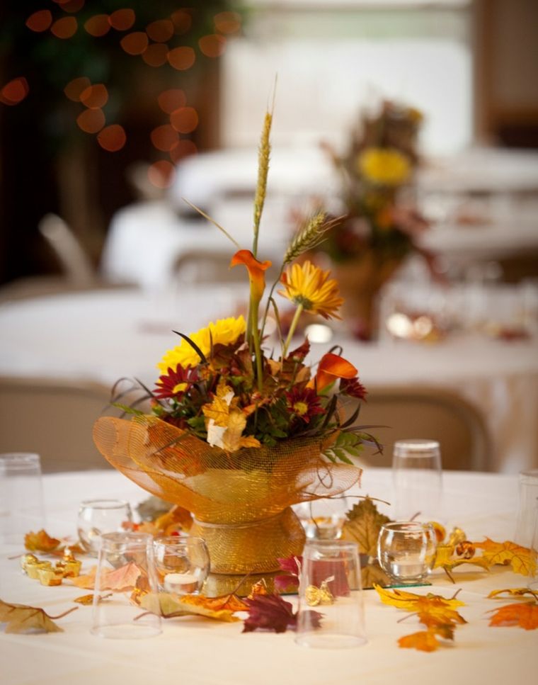 decorazioni per la tavola del matrimonio autunnale