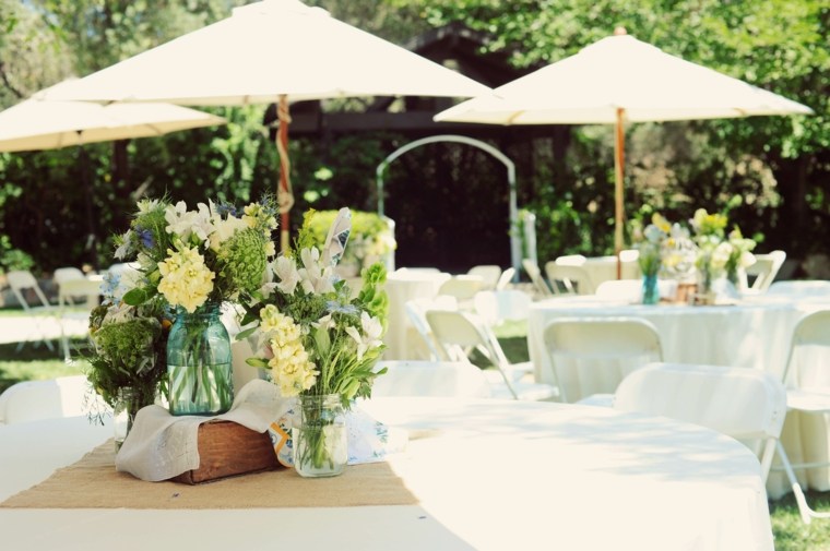 夏の結婚式自然テーブルランナー