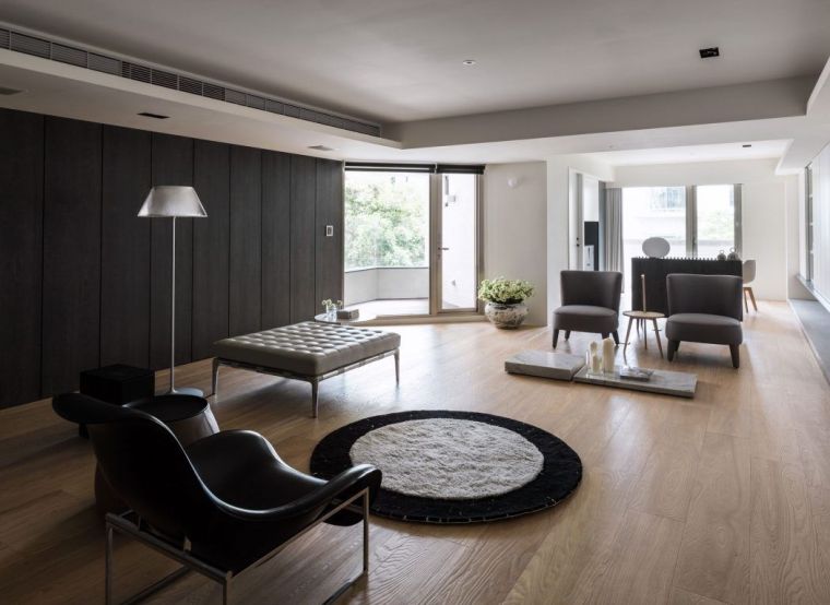 gyvenamojo kambario apdaila moderni minimalistinė