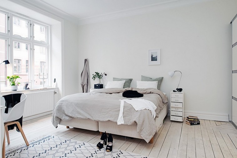 spavaća soba-dekoracija-skandinavski-krevet-tepih-pod