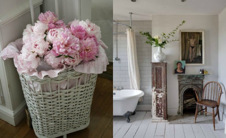 decorazione shabby chic fiori bouquet idea legno parquet parete tavolo