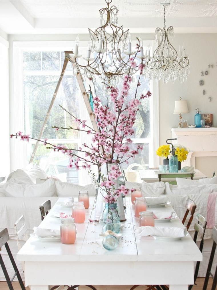 Arredamento shabby soggiorno sala da pranzo bouquet di fiori