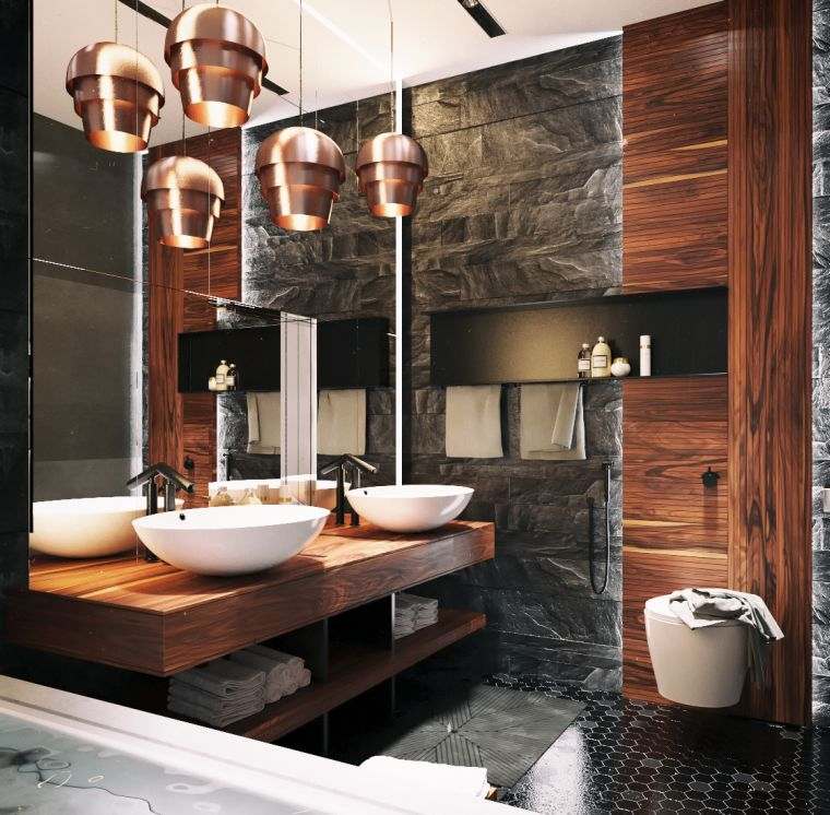 インダストリアルスタイルのトイレ装飾
