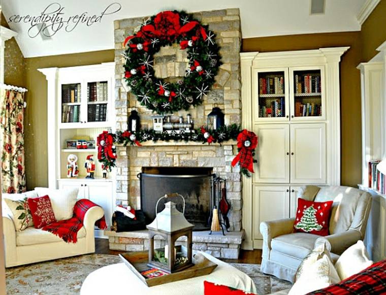 インテリアクリスマスアイデアリース暖炉フロアマットを飾る